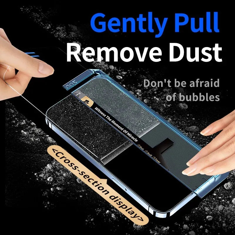 Película protectora con funda para iPhone/Samsung