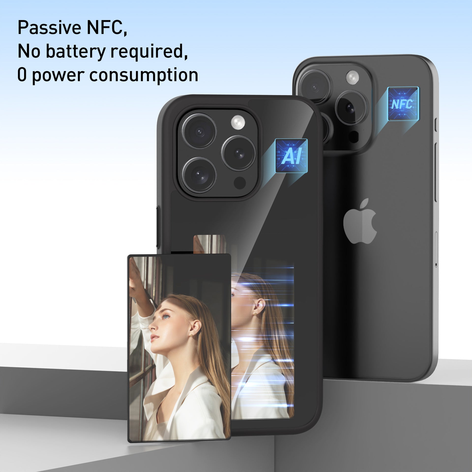 Funda para teléfono NFC con pantalla E-INK